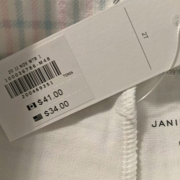 NWT Janie and Jack Plaid Ponte Button Cuff Pants, 2T - Picture 4 of 7